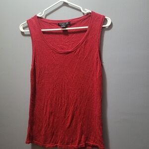 August Silk Red Sleeveless Silk Blend Tank Top M